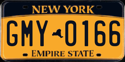 NY license plate GMY0166