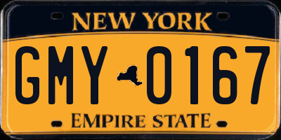 NY license plate GMY0167