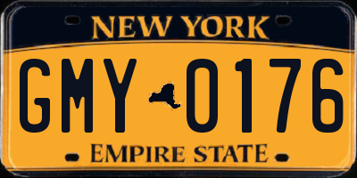 NY license plate GMY0176