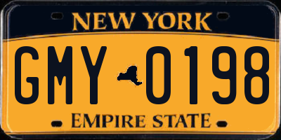 NY license plate GMY0198