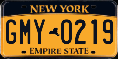 NY license plate GMY0219