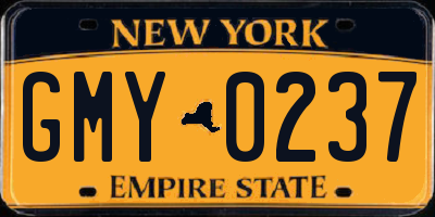 NY license plate GMY0237