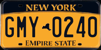 NY license plate GMY0240