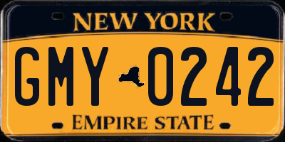 NY license plate GMY0242