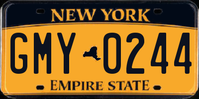 NY license plate GMY0244
