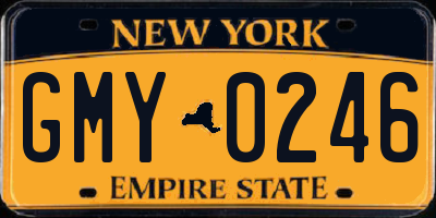 NY license plate GMY0246