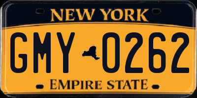 NY license plate GMY0262