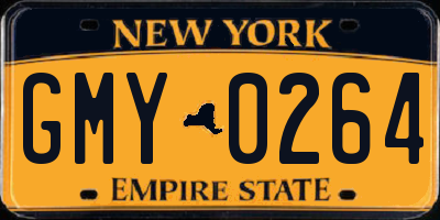NY license plate GMY0264