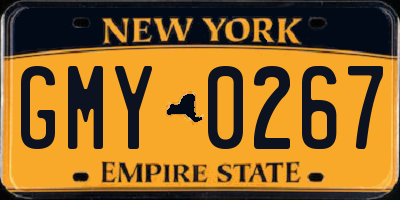 NY license plate GMY0267