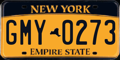 NY license plate GMY0273