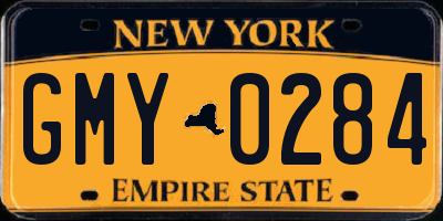 NY license plate GMY0284
