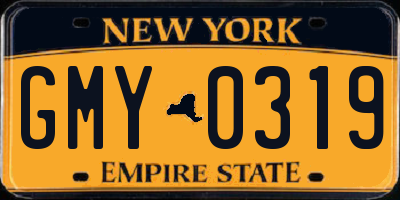 NY license plate GMY0319