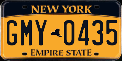 NY license plate GMY0435