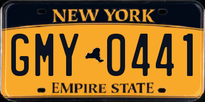 NY license plate GMY0441