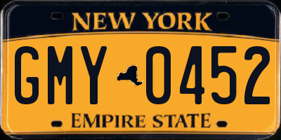 NY license plate GMY0452