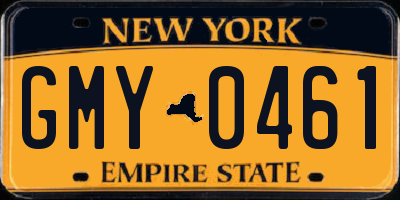 NY license plate GMY0461