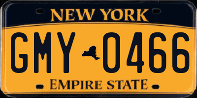 NY license plate GMY0466