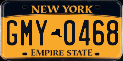 NY license plate GMY0468