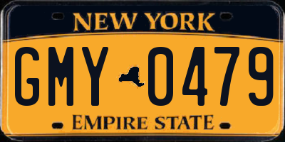 NY license plate GMY0479