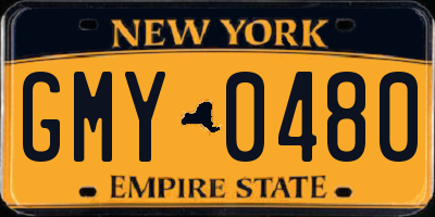 NY license plate GMY0480