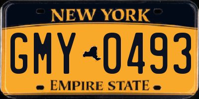 NY license plate GMY0493