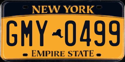 NY license plate GMY0499