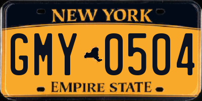 NY license plate GMY0504