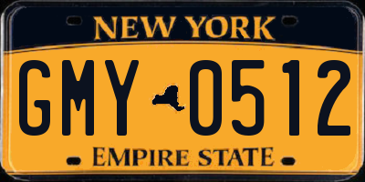 NY license plate GMY0512