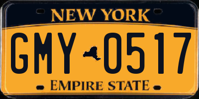 NY license plate GMY0517