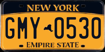 NY license plate GMY0530