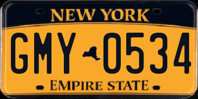 NY license plate GMY0534