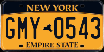 NY license plate GMY0543