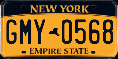 NY license plate GMY0568