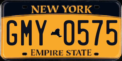 NY license plate GMY0575