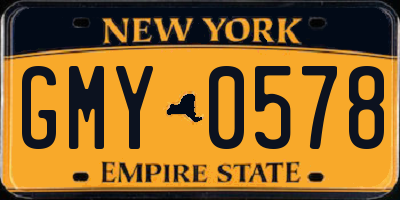NY license plate GMY0578