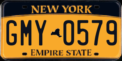 NY license plate GMY0579