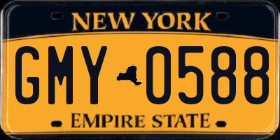 NY license plate GMY0588