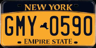 NY license plate GMY0590