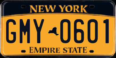 NY license plate GMY0601