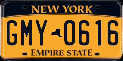 NY license plate GMY0616