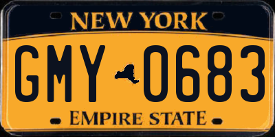 NY license plate GMY0683