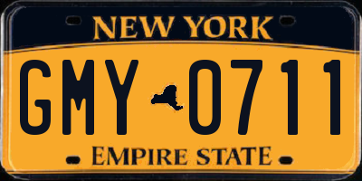 NY license plate GMY0711