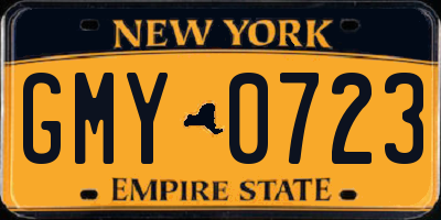 NY license plate GMY0723