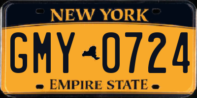 NY license plate GMY0724