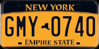 NY license plate GMY0740