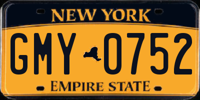 NY license plate GMY0752