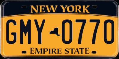 NY license plate GMY0770