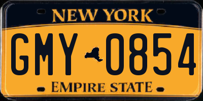 NY license plate GMY0854