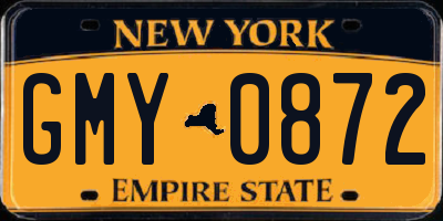 NY license plate GMY0872