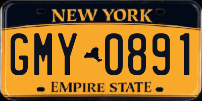 NY license plate GMY0891